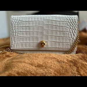 Alexander McQueen Croc-Embossed Crossbody